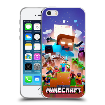 Пластиковый чехол на Iphone 5 с принтом Майнкрафт Minecraft Пластиковый чехол на Iphone 5 с принтом Майнкрафт Minecraft