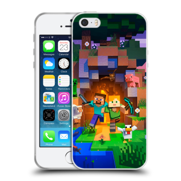 Пластиковый чехол на Iphone 5 с принтом Майнкрафт Minecraft Пластиковый чехол на Iphone 5 с принтом Майнкрафт Minecraft