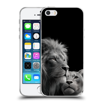 Пластиковый чехол на Iphone 5 с принтом Лев кошки