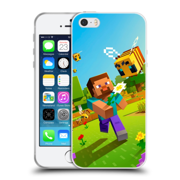Пластиковый чехол на Iphone 5 с принтом Майнкрафт Minecraft