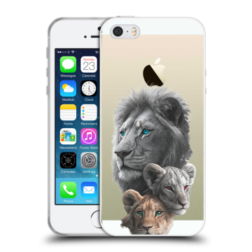 Пластиковый чехол на Iphone 5 с принтом Львы