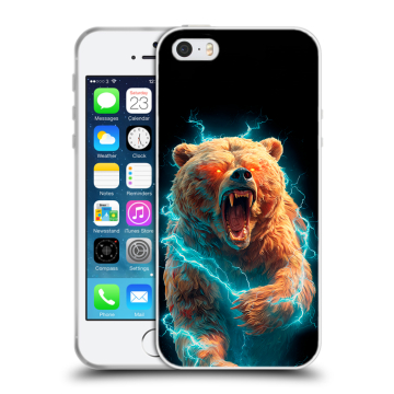 Пластиковый чехол на Iphone 5 с принтом Медведь