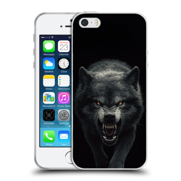 Пластиковый чехол на Iphone 5 с принтом Волк Пластиковый чехол на Iphone 5 с принтом Волк