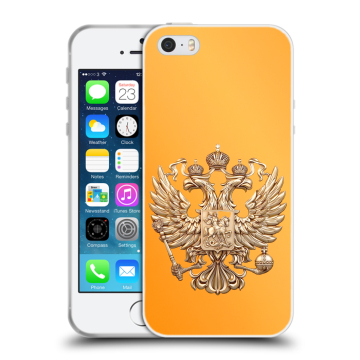 Пластиковый чехол на Iphone 5 с принтом Герб Флаг России