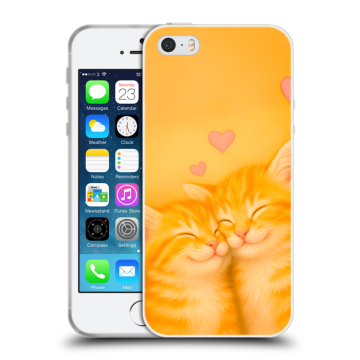 Пластиковый чехол на Iphone 5 с принтом Милые котята Пластиковый чехол на Iphone 5 с принтом Милые котята