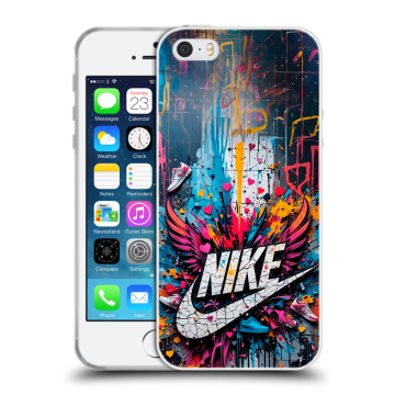 Пластиковый чехол на Iphone 5 с принтом Nike Найк Пластиковый чехол на Iphone 5 с принтом Nike Найк