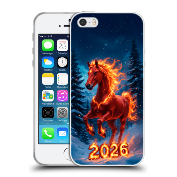 Пластиковый чехол на Iphone 5 с принтом Новый год коня