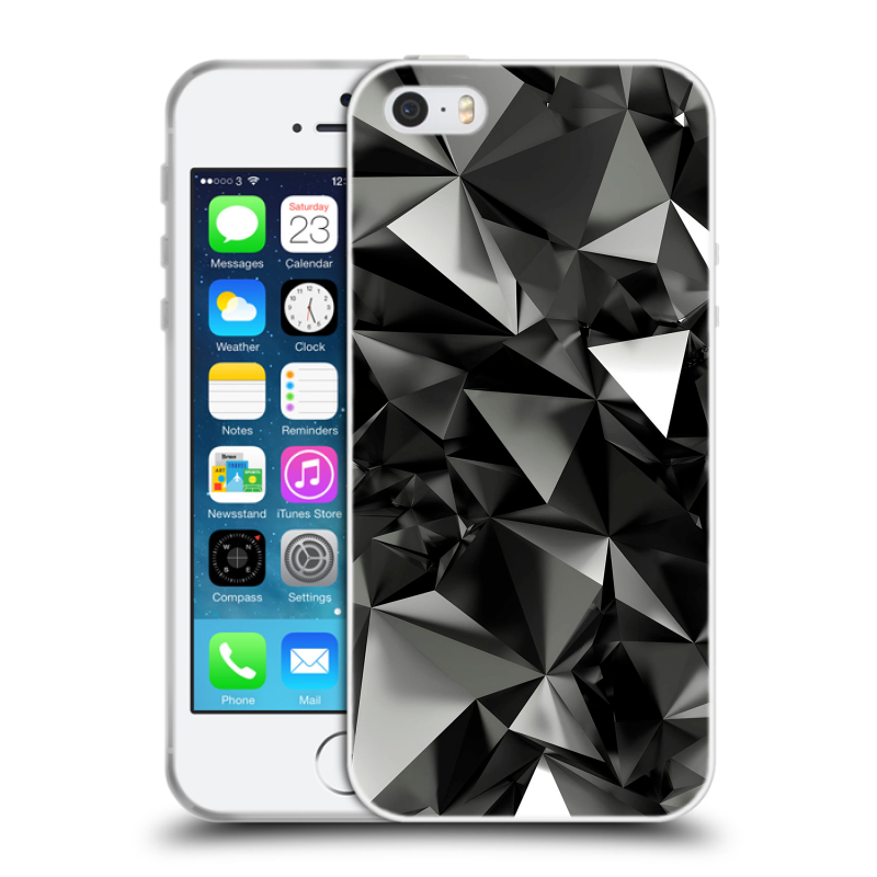 Пластиковый чехол на Iphone 5 с принтом Черные кристаллы Пластиковый чехол на Iphone 5 с принтом Черные кристаллы
