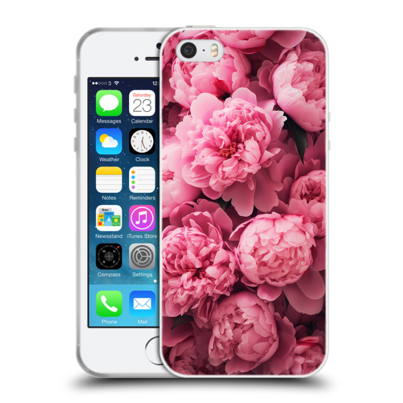 Пластиковый чехол на Iphone 5 с принтом цветы пионы Пластиковый чехол на Iphone 5 с принтом цветы пионы