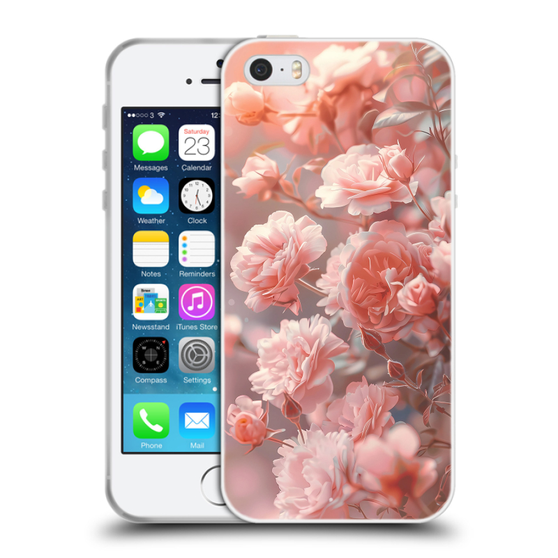 Пластиковый чехол на Iphone 5 с принтом Розовые розы Пластиковый чехол на Iphone 5 с принтом Розовые розы