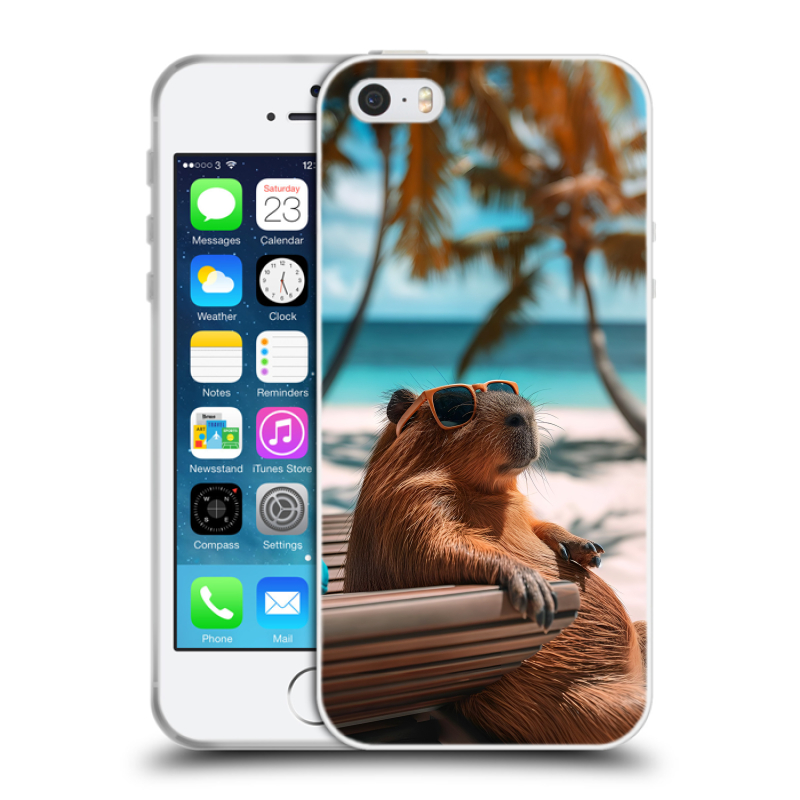 Пластиковый чехол на Iphone 5 с принтом Капибара Пластиковый чехол на Iphone 5 с принтом Капибара