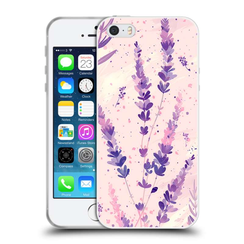 Пластиковый чехол на Iphone 5 с принтом цветы лаванда Пластиковый чехол на Iphone 5 с принтом цветы лаванда