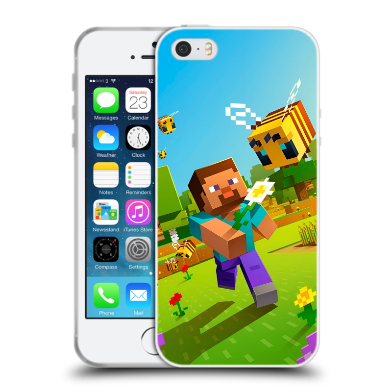 Пластиковый чехол на Iphone 5 с принтом Майнкрафт Minecraft Пластиковый чехол на Iphone 5 с принтом Майнкрафт Minecraft
