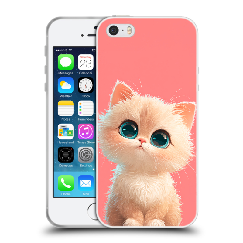 Пластиковый чехол на Iphone 5 с принтом Розовый котенок Пластиковый чехол на Iphone 5 с принтом Розовый котенок