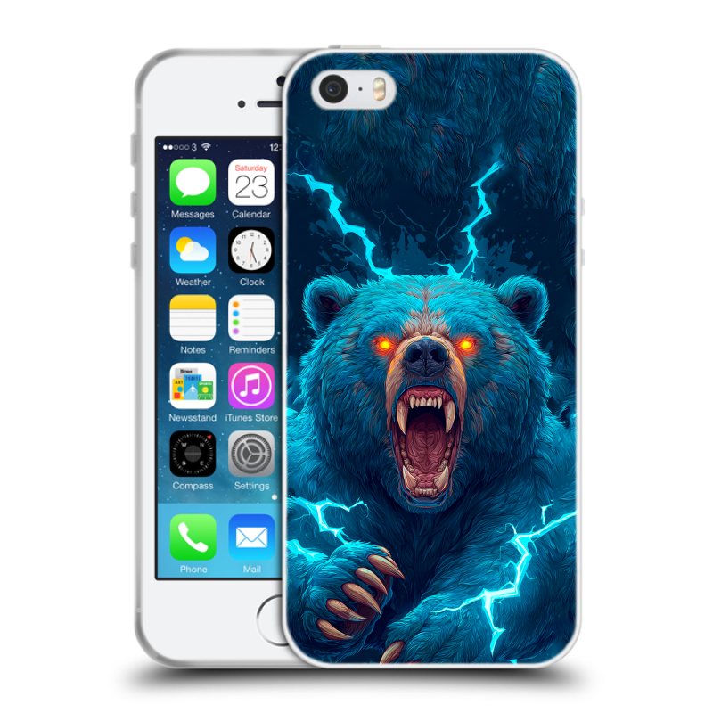 Пластиковый чехол на Iphone 5 с принтом Медведь Пластиковый чехол на Iphone 5 с принтом Медведь