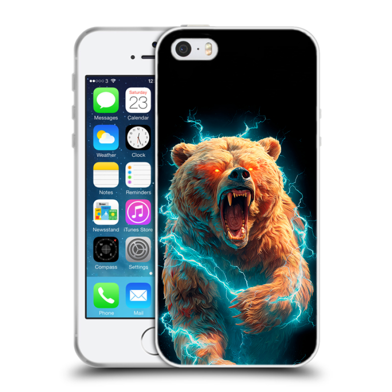 Пластиковый чехол на Iphone 5 с принтом Медведь Пластиковый чехол на Iphone 5 с принтом Медведь