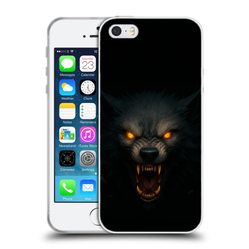 Пластиковый чехол на Iphone 5 с принтом Волк Пластиковый чехол на Iphone 5 с принтом Волк