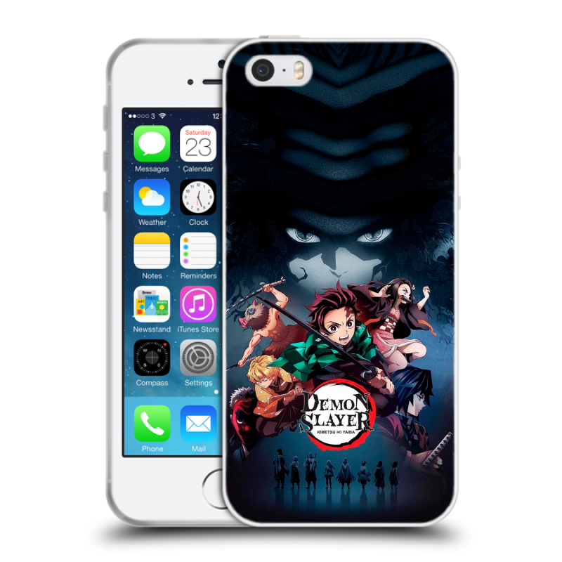 Пластиковый чехол на Iphone 5 с принтом Demon Slayer Клинок рассекающий демонов Пластиковый чехол на Iphone 5 с принтом Demon Slayer Клинок рассекающий демонов