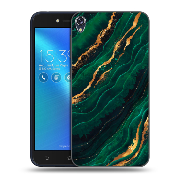 Силиконовый чехол на Asus ZenFone Live с принтом Мрамор зеленое золото Силиконовый чехол на Asus ZenFone Live с принтом Мрамор зеленое золото