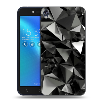 Силиконовый чехол на Asus ZenFone Live с принтом Черные кристаллы
