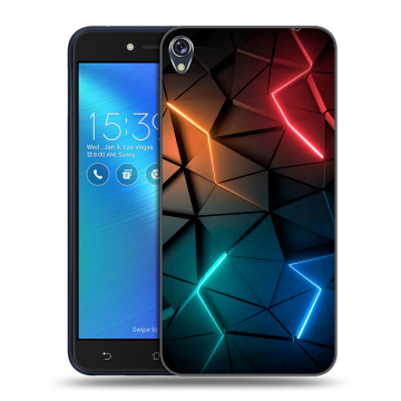 Силиконовый чехол на Asus ZenFone Live с принтом Абстракция неон