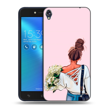 Силиконовый чехол на Asus ZenFone Live с принтом Девушка и букет Силиконовый чехол на Asus ZenFone Live с принтом Девушка и букет