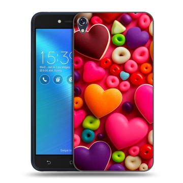Силиконовый чехол на Asus ZenFone Live с принтом Сердечки