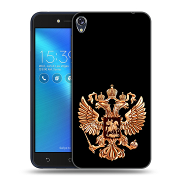 Силиконовый чехол на Asus ZenFone Live с принтом Герб России золотой