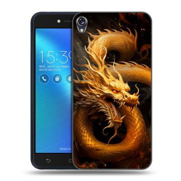 Силиконовый чехол на Asus ZenFone Live с принтом Золотой дракон
