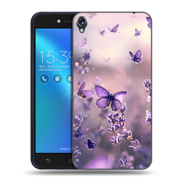 Силиконовый чехол на Asus ZenFone Live с принтом бабочки и лаванда Силиконовый чехол на Asus ZenFone Live с принтом бабочки и лаванда
