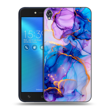 Силиконовый чехол на Asus ZenFone Live с принтом синий мрамор Силиконовый чехол на Asus ZenFone Live с принтом синий мрамор