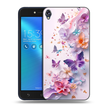 Силиконовый чехол на Asus ZenFone Live с принтом цветы бабочки