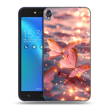 Силиконовый чехол на Asus ZenFone Live с принтом бабочки розовые Силиконовый чехол на Asus ZenFone Live с принтом бабочки розовые