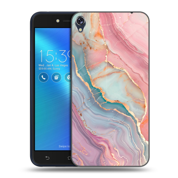 Силиконовый чехол на Asus ZenFone Live с принтом розовый мрамор Силиконовый чехол на Asus ZenFone Live с принтом розовый мрамор