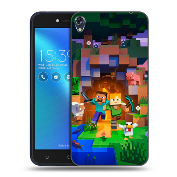 Силиконовый чехол на Asus ZenFone Live с принтом Майнкрафт Minecraft