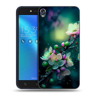 Силиконовый чехол на Asus ZenFone Live с принтом Цветы и мрамор