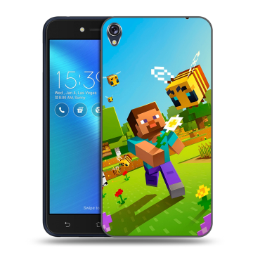 Силиконовый чехол на Asus ZenFone Live с принтом Майнкрафт Minecraft