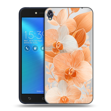 Силиконовый чехол на Asus ZenFone Live с принтом Бежевые цветы