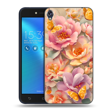 Силиконовый чехол на Asus ZenFone Live с принтом Цветы и бабочки