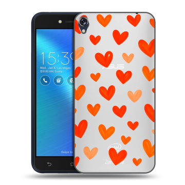 Силиконовый чехол на Asus ZenFone Live с принтом Сердечки