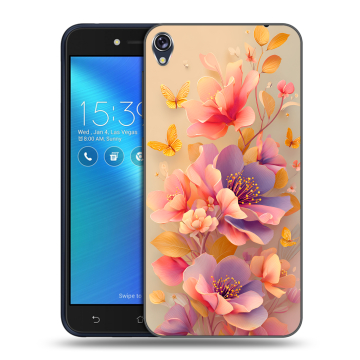 Силиконовый чехол на Asus ZenFone Live с принтом Цветы и бабочки Силиконовый чехол на Asus ZenFone Live с принтом Цветы и бабочки