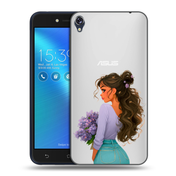 Силиконовый чехол на Asus ZenFone Live с принтом девушка цветы Силиконовый чехол на Asus ZenFone Live с принтом девушка цветы
