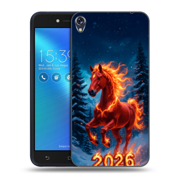 Силиконовый чехол на Asus ZenFone Live с принтом Новый год коня