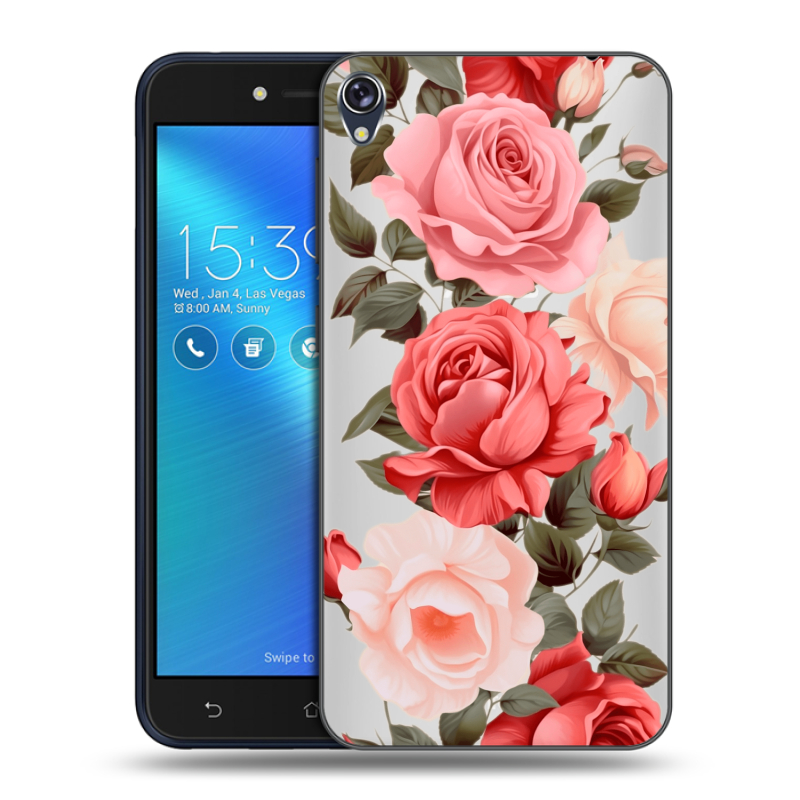 Силиконовый чехол на Asus ZenFone Live с принтом Розы Силиконовый чехол на Asus ZenFone Live с принтом Розы