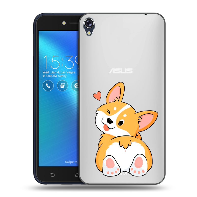 Силиконовый чехол на Asus ZenFone Live с принтом Корги Силиконовый чехол на Asus ZenFone Live с принтом Корги