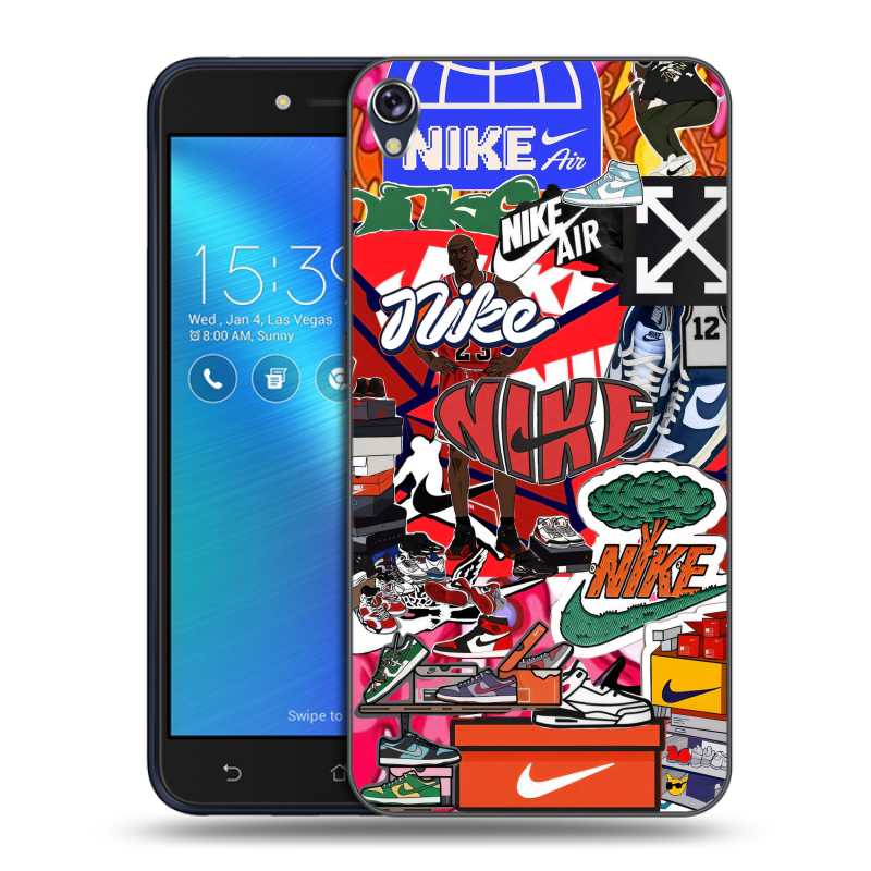 Силиконовый чехол на Asus ZenFone Live с принтом Найк Nike яркий Силиконовый чехол на Asus ZenFone Live с принтом Найк Nike яркий