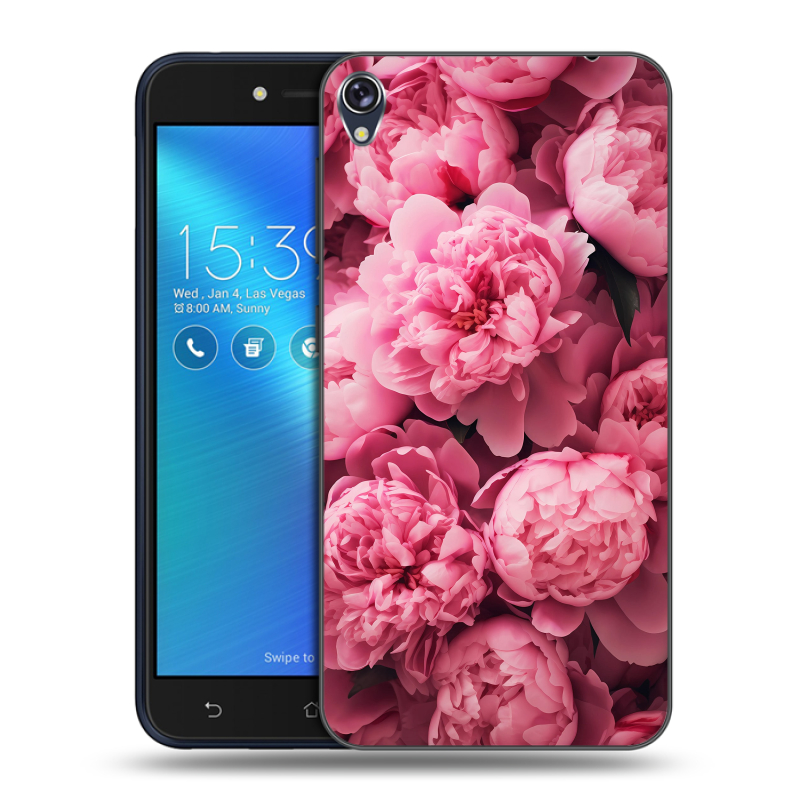 Силиконовый чехол на Asus ZenFone Live с принтом цветы пионы Силиконовый чехол на Asus ZenFone Live с принтом цветы пионы