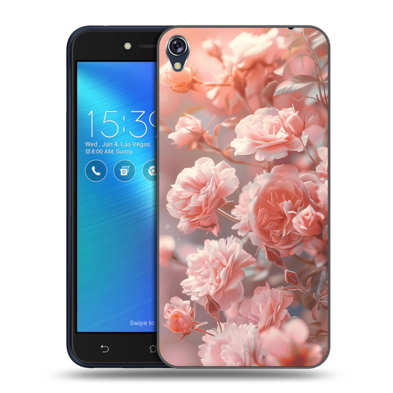 Силиконовый чехол на Asus ZenFone Live с принтом Розовые розы Силиконовый чехол на Asus ZenFone Live с принтом Розовые розы