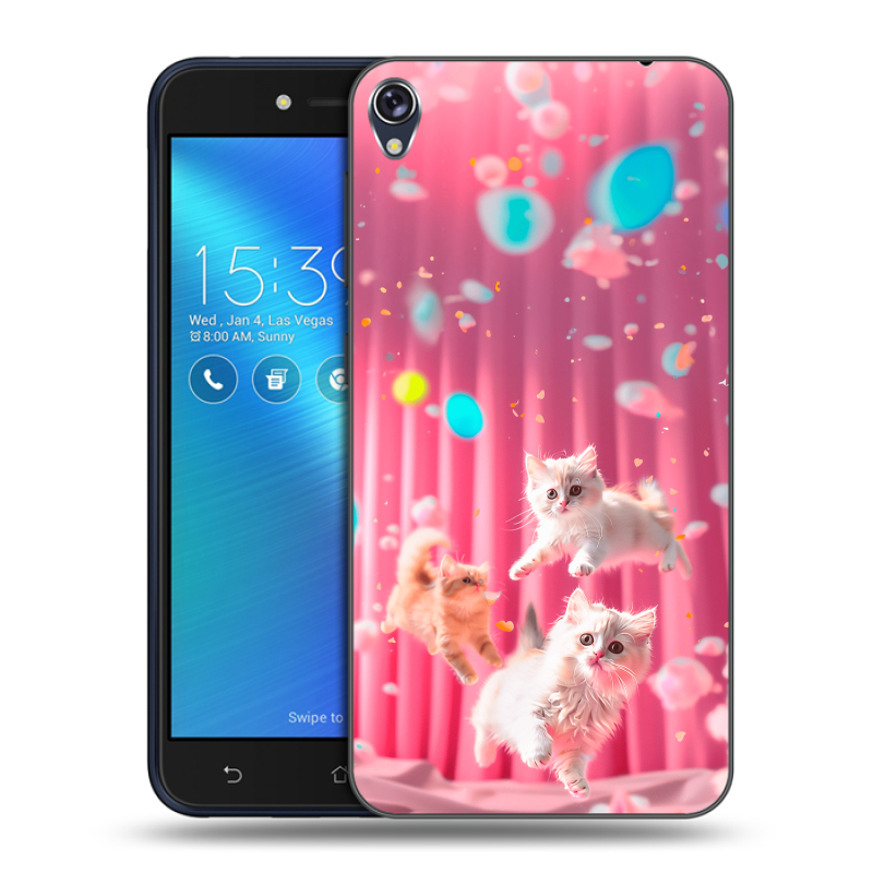 Силиконовый чехол на Asus ZenFone Live с принтом милые котики Силиконовый чехол на Asus ZenFone Live с принтом милые котики