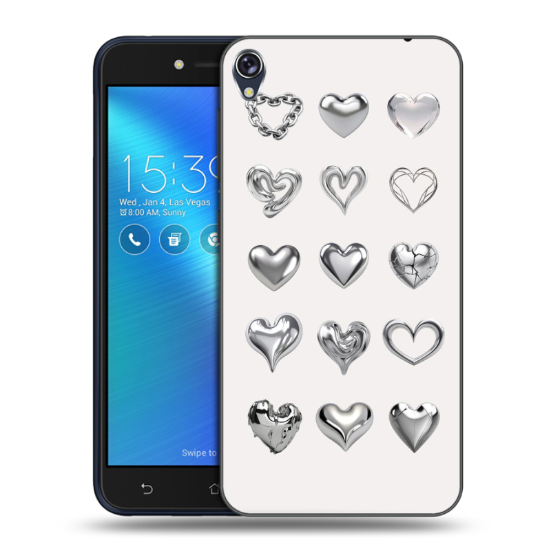 Силиконовый чехол на Asus ZenFone Live с принтом Y2K сердечки Силиконовый чехол на Asus ZenFone Live с принтом Y2K сердечки